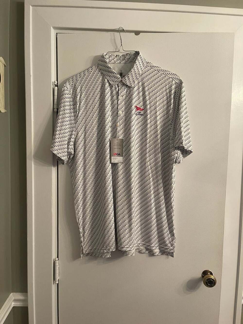 USGA 123rd U.S. Open LACC Clover Polo Shirt Gray Men's 2XL